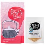 Kombucha Starter Kit with Tea | Make Your Own Kombucha Tea Using Blighty Baby's Organic SCOBY, Starter Fluid and 75g Orange Pekoe Black Loose Tea