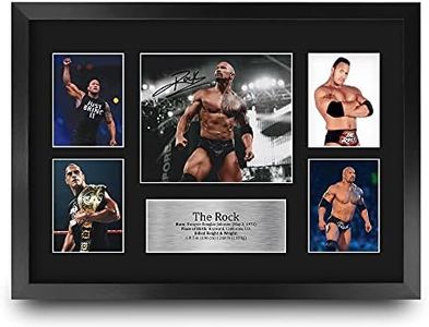 HWC Trading The Rock Wrestling 16 x 12 inch (A3) Printed Gifts Signed Autograph Picture for WWE & WWF Memorabilia Fans - 16" x 12" Framed