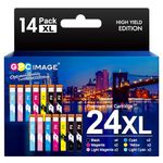 GPC Image 24xl Compatible Ink Cartridges Replacement for Epson 24 XL for Epson Expression Photo XP-970 XP-55 XP-950 XP-860 XP-960 XP-750 XP-760 XP-850 Printer(Black Cyan Magenta Yellow LC LM, 14-Pack)