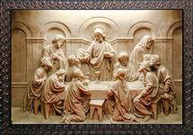 PARI ARTS Beautiful Jesus Last Supper Wall Painting Special Effects Texture Lamination || Framed Wall Paintings || Home Decor || Hotels Synthetic Solid Wooden Frame Size 42cm x 57cm j2j