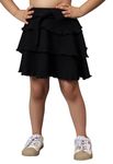 Noelia Girls Skirts with Attached Inner Shorts Layered Tiered Flowing Flared Skirts for Kids (in, Age, 9 Years, 10 Years, Regular, Black)