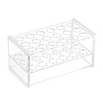 OLYCRAFT 18 Sockets Acrylic Clear Test Tube Rack 150x75x70mm Acrylic Test Holder Rack Centrifuge Tube Holder Labortory Display Stands Lab Supplies 16mm Diameter for Test Tubes Chemistry Laboratory