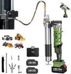 Electric Grease Gun with 2×4.0Ah Batteries: 2-in-1 Battery Powered Grease Gun w/ 12000 PSI 5.3 oz/min Flow, 100cm Hose & 90° Coupler, Cordless Grease Gun Kit Gift for Car, Heavy Equipment Maintenance