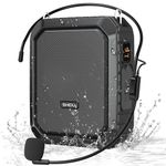 SHIDU M800-BK Bluetooth Voice Amplifier, Personal Voice Amplifier 18W with Wired Microphone Headset Portable Waterproof Bluetooth Speaker,Teachers,Shower,Beach (M800-BK)