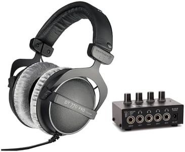 beyerdynamic DT 770 PRO Headphones (250 Ohm) Bundle with Compact 4-Channel Stereo Headphone Amplifier (2 Items)