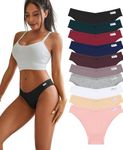 FINETOO 10 Pack Womens Cotton Underwear Sexy Stretch Bikini Panties Low Rise Hipster Ladies Soft V-Waist Cheeky S-XL, Multicolor H, Medium,(Brazilian 002L)