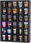 Black Shot Glass Display Case 36 Slots Minifigures Thimble Collection Display Rack 17.25" H X x 15.75" W - No Door (for All Short Shot Glasses)