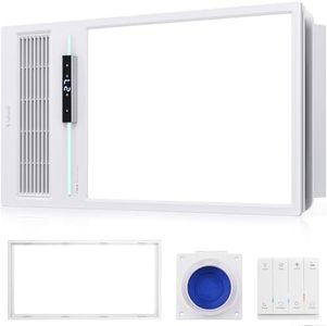 VallisCo Bathroom Exhaust Fan with Light and Heater, 4 in 1 Bathroom Fan with Heater, 1800W Heating Power, Remote Control, Quiet & Powerful for Ventilation, Lighting, Heating, and Drying