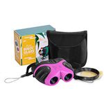 VNVDFLM Kids Binoculars Toys for Girls to Hiking,Kids Toys for 5-10 Year Old Boys,Outdoor Toys for Teen Girls Best Gifts for 3-9 Years Old Boys to Birdwatching or Camping（Pink）