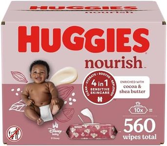 Huggies Nourish Scented Baby Wipes, 10 Push Button Packs (560 Wipes Total)