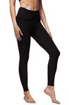 Women's Ladies Figure Firming Slimming Compression Sport Waisted Control Plain Gym Leggings Black-M