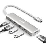 UGREEN Revodok USB C Hub 5 in 1 Multiport Adapter 4K HDMI, 100W Power Delivery, 3 x USB A 3.0 5Gbps USB C Dongle for MacBook Pro/Air, iPad Pro, iMac, iPhone 15 Pro/Pro Max, XPS, Thinkpad, White