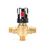 Tremax Thermostatic Mixing Valve,Shower Mixer Valve with 1/2'' G Connector, Hot Water and Cold Water Mixing Valve, Centigrade Scale Mark, Solid Brass (Golden)