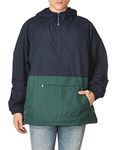 Charles River Apparel Unisex's Pack-N-Go Wind & Water-Resistant Pullover (Reg/Ext Sizes) Rain Jacket, Navy/Forest, S