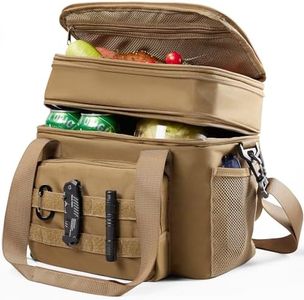 1TG Tactical Expandable Lunch Box for Men, Insulated Tactical Lunch Bag - Leakproof Cooler with Padded Shoulder Strap, Reusable Lunch Tote Bag Thermal Lunchbox for Work Camping Picnic Beach, 18L