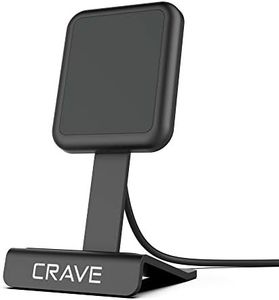 Crave Wireless Charging Stand, Fast Wireless Charger 10W Qi-Certified Wireless Charging Pad for iPhone 12, 11, Xs, XR, 8, Samsung Note 20, Note 10, Note 9, S21, S20, S10 - Black