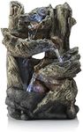Alpine Corporation WIN794S Indoor Tabletop Tiered Log Water Fountain with LED Lights, Rainforest Light Waterfall, 14", Brown