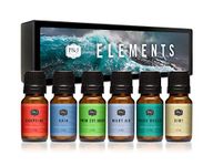 Elements Set of 6 Fragrance Oils - Premium Grade Scented Oil - 10ml - Campfire, Night Air, Ocean Breeze, Dirt, Rain, Fresh Cut Grass