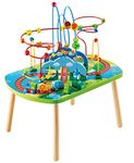 Hape Jungle Adventure Railway Table | Kid’s Bead Maze Puzzle Table with Accessories, African Scene Graphics, Child-Sized Table for Individual and Group Play