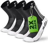 Lux Dual Grip Socks - 2x Pack Soccer Grip Socks for Men and Women. GripArray™ Performance & Comfort - Anti-Slip Grip Socks for Soccer