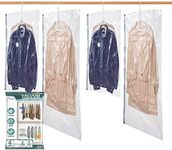 Napzzzz Hanging Vacuum Storage Bags, Space Saver Bags for Clothes, Set of 4 (2 Long, 2 Short), Premium Vacuum Sealer Bags for Clothing, Suits and Coats, Clothes Compression Storage Bags