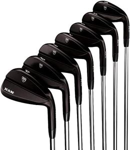 Ram Golf FX77 Stainless Steel Players Distance Black Iron Set RH 4-PW Graphite Regular 1 Inch Shorter