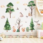 118x75cm Cartoon Painted Forest Cabin Wall Stickers for Kids room Bedroom Wall 