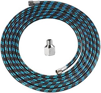 SAGUD Airbrush Hose 10 Foot Nylon Braided Air Hose with 1/8” Size On Both End and Adapter 1/8” male - 1/4” female for Most Airbrush Kit