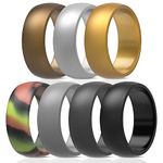 ThunderFit Silicone Wedding Ring for Men - 8.7mm Wide - 2.5mm Thick (Gray. Dark Gray, Black, Camo, Bronze, Gold, Silver - Size 10.5-11 (20.6mm))