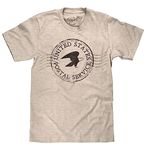 Tee Luv USPS Eagle Postmark Shirt - Premium Tri-Blend United States Postal Service Mail Shirt (Oatmeal Heather) (M)