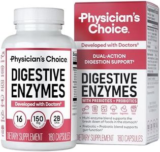 Physician's CHOICE Digestive Enzymes - Multi Enzymes, Organic Prebiotics & Probiotics for Digestive Health & Gut Health - for Meal Time Discomfort Relief & Bloating - Dual Action Approach - 180 CT