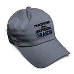 Cotton Low Profile Hat Retired Professional Grandpa Embroidery Dark Grey