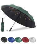 Lulizar Folding Umbrella, 2024 Upgraded Strong 24 Ribs Compact Windproof Automatic Umbrellas, Windproof Travel Umbrellas for Rain - Easy Auto Open Close, Durable & Portable Umbrella for Travel, Green