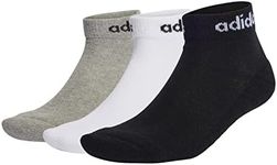 adidas Performance Linear Ankle Cushioned Socks 3 Pairs, Grey, S