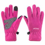 Arcweg Thermal Gloves Polar Fleece Kids for Boys Girls Touch Screen Lightweight Winter Anti-slip Warm Childrens Gloves Outdoor Insulated Rose Red L,XL