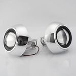 YUFANYA 2.5 Inch Mini Bixenon Projector Lens with 3.0inch Sliver Chrome Shrouds Decoration Fit for H1 H4 H7 Car Motorcycle Retrofit