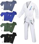 POZTEV Brazilian Jiu Jitsu Gi for Men & Women BJJ Gi Grappling Kimonos Preshrunk Lightweight Fabric Martial Arts Training Uniform With Free White Belt (White,A2)