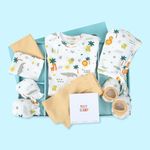 Tidy Sleep Baby Gift Box 0 to 6 Months Baby 5 Pieces Set Gift Hamper for New Born (White Jungle)