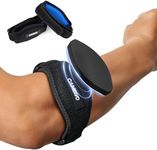 CAMBIVO 2 Pack Tennis Elbow Brace for Men & Women, Elbow Pain Relief for Tendonitis, Tennis & Golfer's Elbow, Adjustable Elbow Strap with Compression Pad (Black)