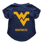 Littlearth Unisex-Adult NCAA West Virginia University Pet T-Shirt, Team Color, X-Small