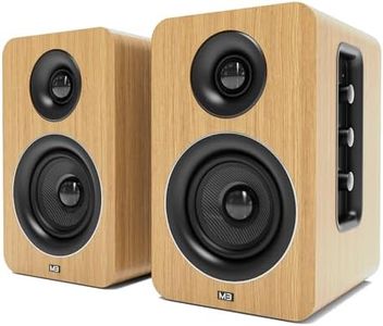 AZATOM 3” Active Bookshelf Speakers 60W | Bluetooth 5.3 | Carbon Fibre drivers & Silk Tweeters | 24bit DAC Built-in | Perfect for Computer Gaming, Vinyl Turntable, HiFi, Home Theatre (M3 Oak)