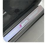 MIZZEO Transparent Fibre, Automotive Door Entry Guard (Pack of 4, Sports) Decoration Sticker, Door Threshold Scuff Plate Cover Compatible with BYD Atto3 (2023)