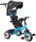 Amazon Brand – Jam & Honey Kids Tricycle with Canopy & Adjustable Parental Handle | Safety Belt, Storage Basket & Comfort Seat | BIS & ISI Certified | Sea Green | Ideal for Toddlers 2+ Years