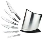 Global Knives 40th Anniversary Limited Edition 7 Piece Knife Block Set, Premium Japanese Kitchen Knives, Ultra Sharp Stainless Steel Blades with Santoku Knife & 16cm Bread Knife