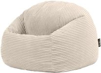 icon Kingston Kids Bean Bag, Corduroy, Beige, Kids Bean Bag Chair with Filling Included for Girls and Boys, Childrens Chair, Beanbags for Children, Playroom Décor, Bedroom Accessories