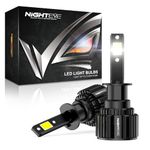 NIGHTEYE H1 LED Headlight Bulb, 300% Super Bright Car H1 LED Bulb 15000LM 72W H1 Headlight Bulb LED 6500K Cool White H1 Car Headlight Bulb Conversion Kit, H1 LED (2 PCS)