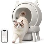 Self Cleaning Cat Litter Tray,65L Automatic Litter Box Safety Sensors App Control,Smart Litter Box Anti-Pinch Smart Robot, Large Cat Toilet For Multiple Cats With Trash Bag,More Safe Ideal For Cat