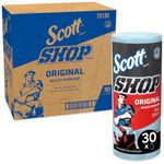 Scott Shop Towels Original 75130 - Heavy Duty Blue Towels - 30 Packs of 1 Blue Roll x 55 Disposable Towels (1,650 Paper Towels Total)