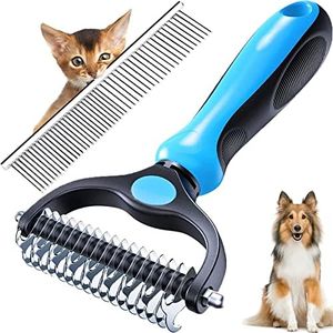 BELSVOR Brosse Chien et Brosse Chat, Brosses pour Chiens 17+9 Dents, Râteaux de Toilettage pour CHIENS, Brosses de toilettage pour Eliminer Nœuds/Sous-poils, Brosses Chiens avec Peigne