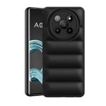 Amazon Brand - Solimo Rubber Puffer Case Camera Protection Soft Back Cover for Lava Agni 2 5G - Black